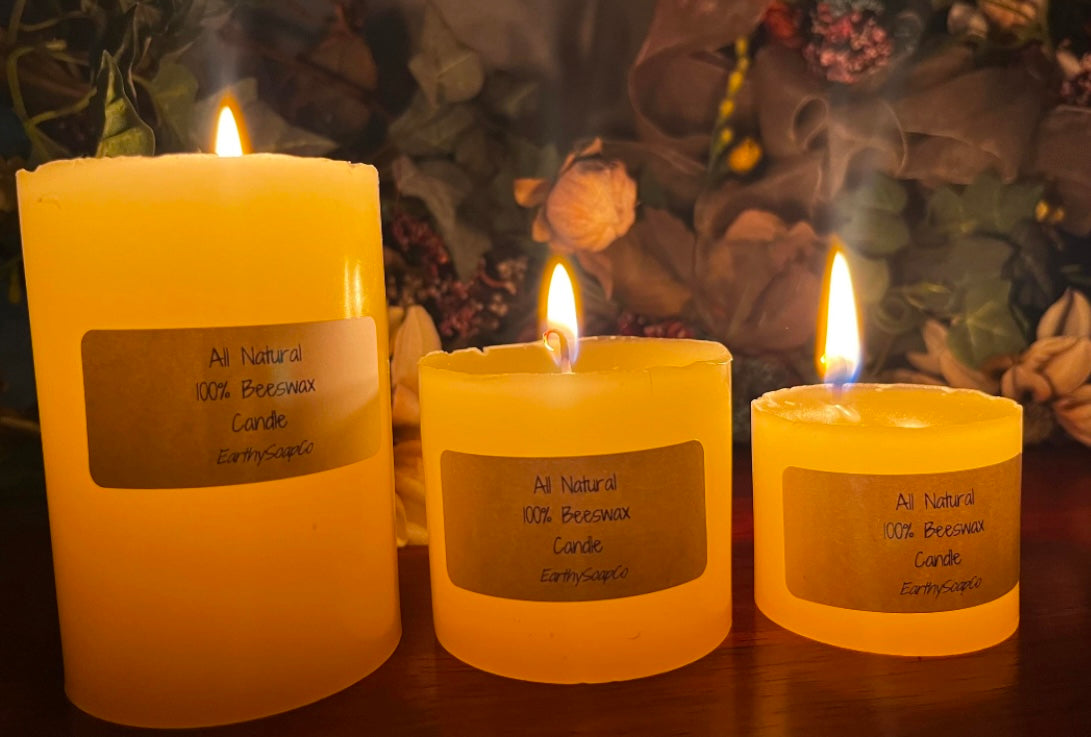 Beeswax Pillar Candle Set
